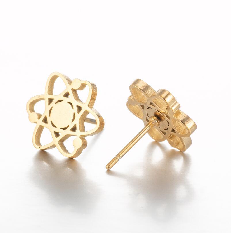 Simple Style Spider Web Butterfly Notes Stainless Steel Plating Hollow Out Ear Studs 1 Pair display picture 2