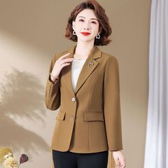 中年妈妈春秋西装外套新款40岁50中老年女装百搭时尚西服上衣