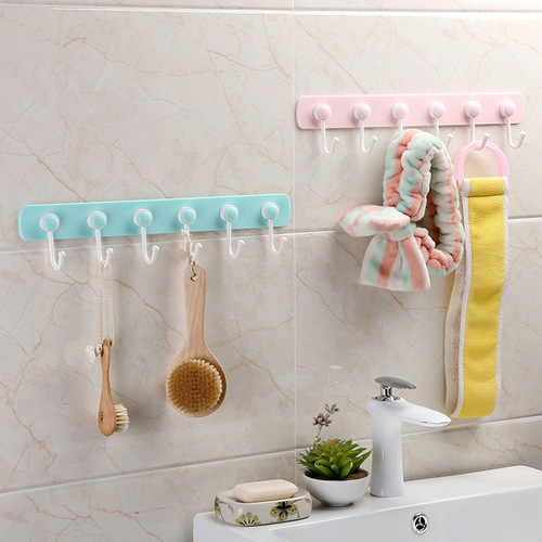 Hook strong adhesive bathroom punch-free hanger wall hanging wall wall traceless sticky hook kitchen row hooks