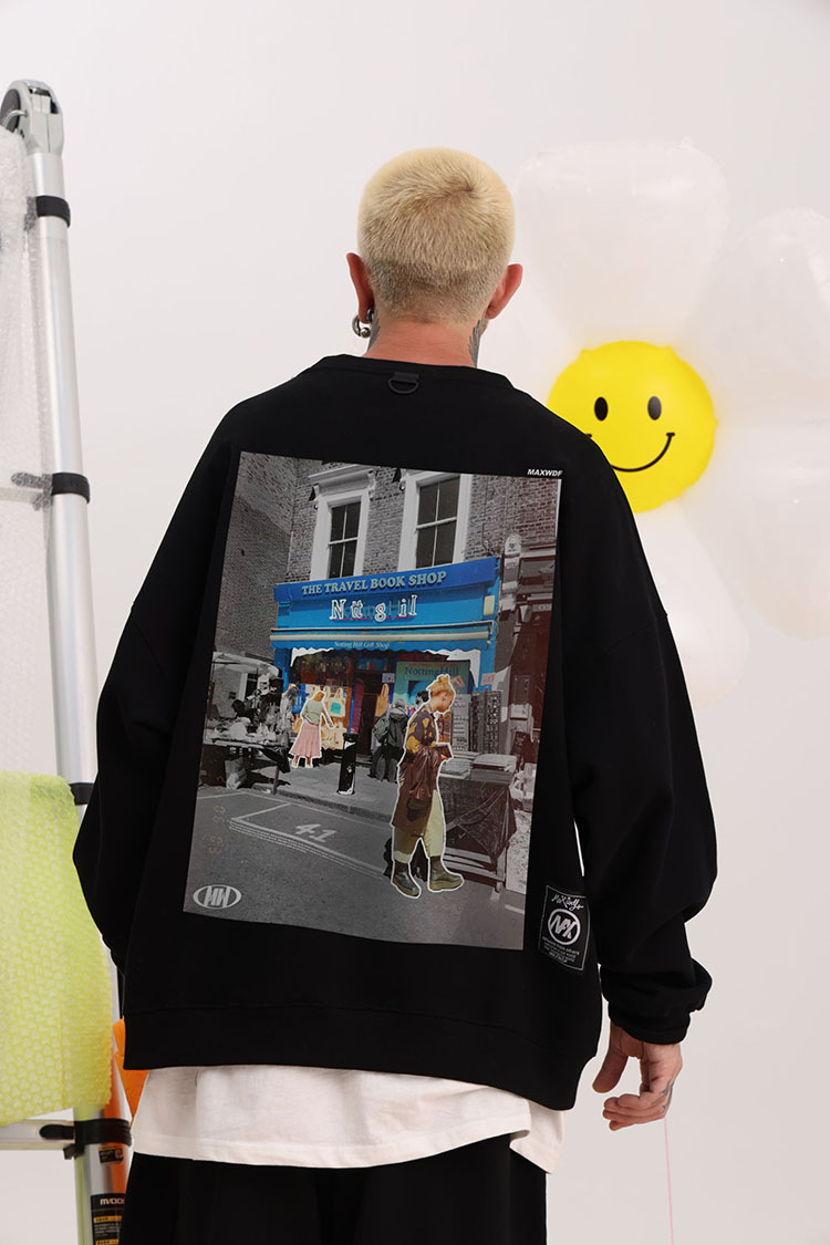 Men's Clothing round neck pullover sweater heavyweight high street original designer brand Japanese couple style _voghion.com