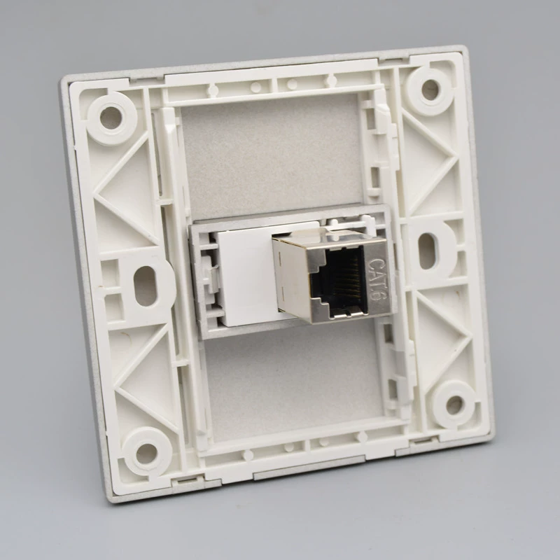 Темная серая одно-порт прям-через 6-категория защищал панель двойн-головки стыковки расширения компьютерной сети гигабита гнезда кабеля сети