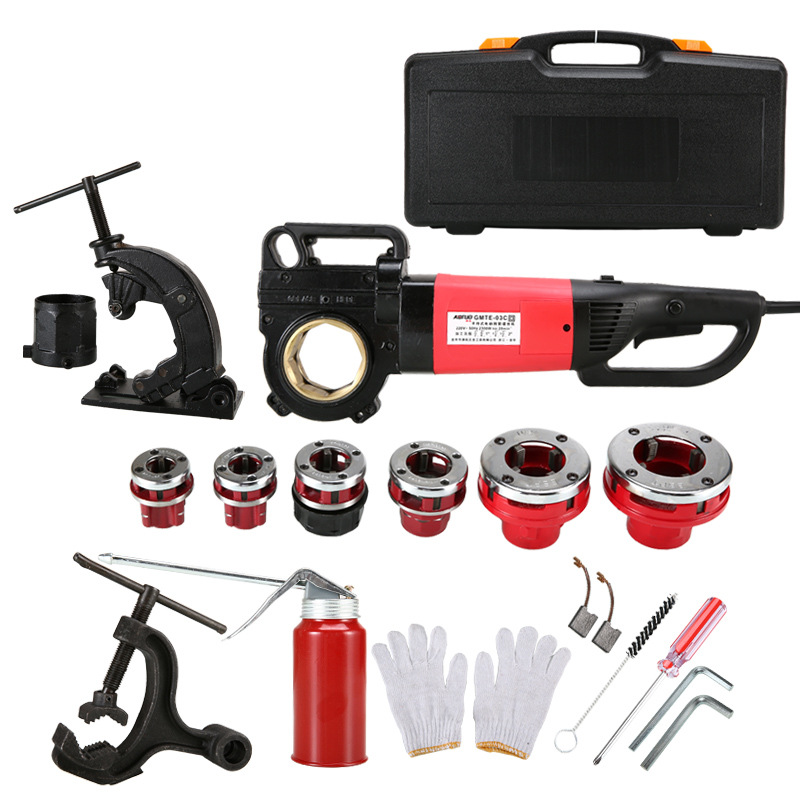 Nuevo portátil máquina de alambre eléctrico tubo de agua galvanizado máquina de diente 4 min - 2 pulgadas máquina de alambre de alambre de tornillo