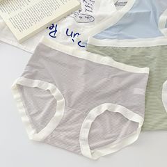 新款裸感冰絲內褲女夏季薄款透氣甜美中腰少女無痕涼感速干三角褲
