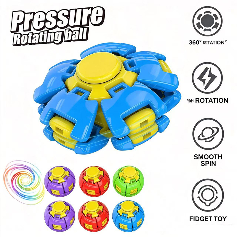 Nuevos productos transfronterizos 3D de impresión de presión rotatoria bola espiral de descompresión de dedo giroscopio tecla de descompresión de engranajes juguetes pequeños