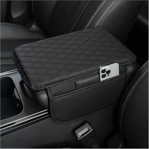 Cross-Border Amazon Car All-Season Universal Armrest Box Pad, Skin-Friendly, Breathable, Non-Slip, Diamond-Patterned Armrest Box Heightening Pad