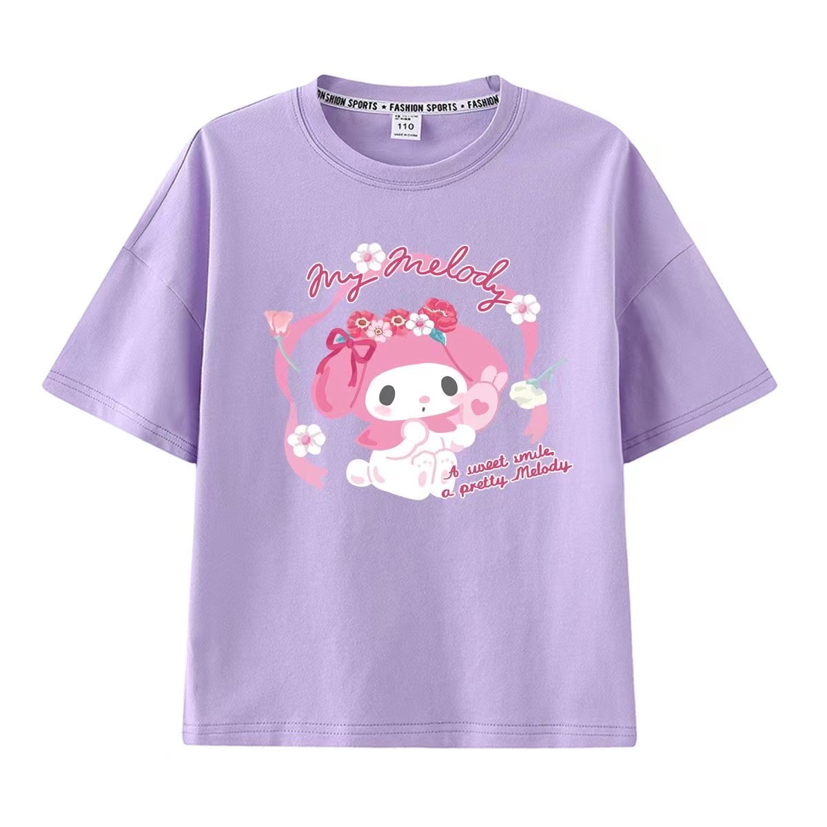Kulomi Mereti Camiseta de manga corta para niñas 2025 Verano Yugui Dog Co-marca dulce ropa casual de algodón para niños
