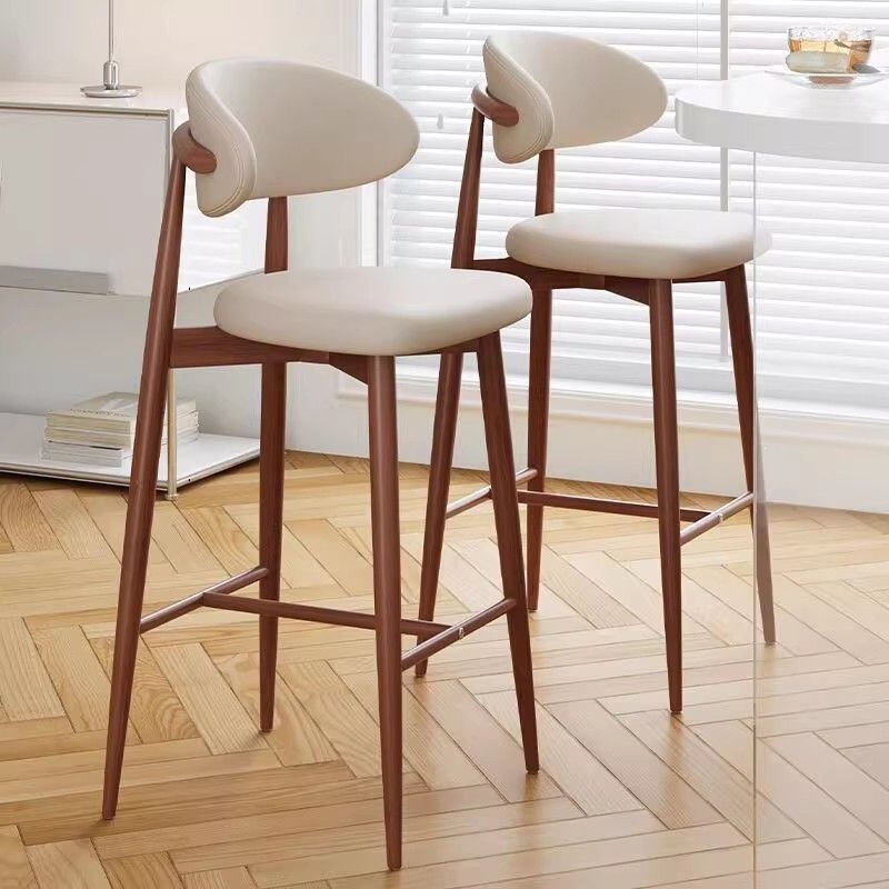 High-end home-use iron art bar chair, Nordic style high stool with backrest, modern minimalist bar stool High-end home-use iron art bar chair, Nordic style high stool with backrest, modern minimalist bar stool