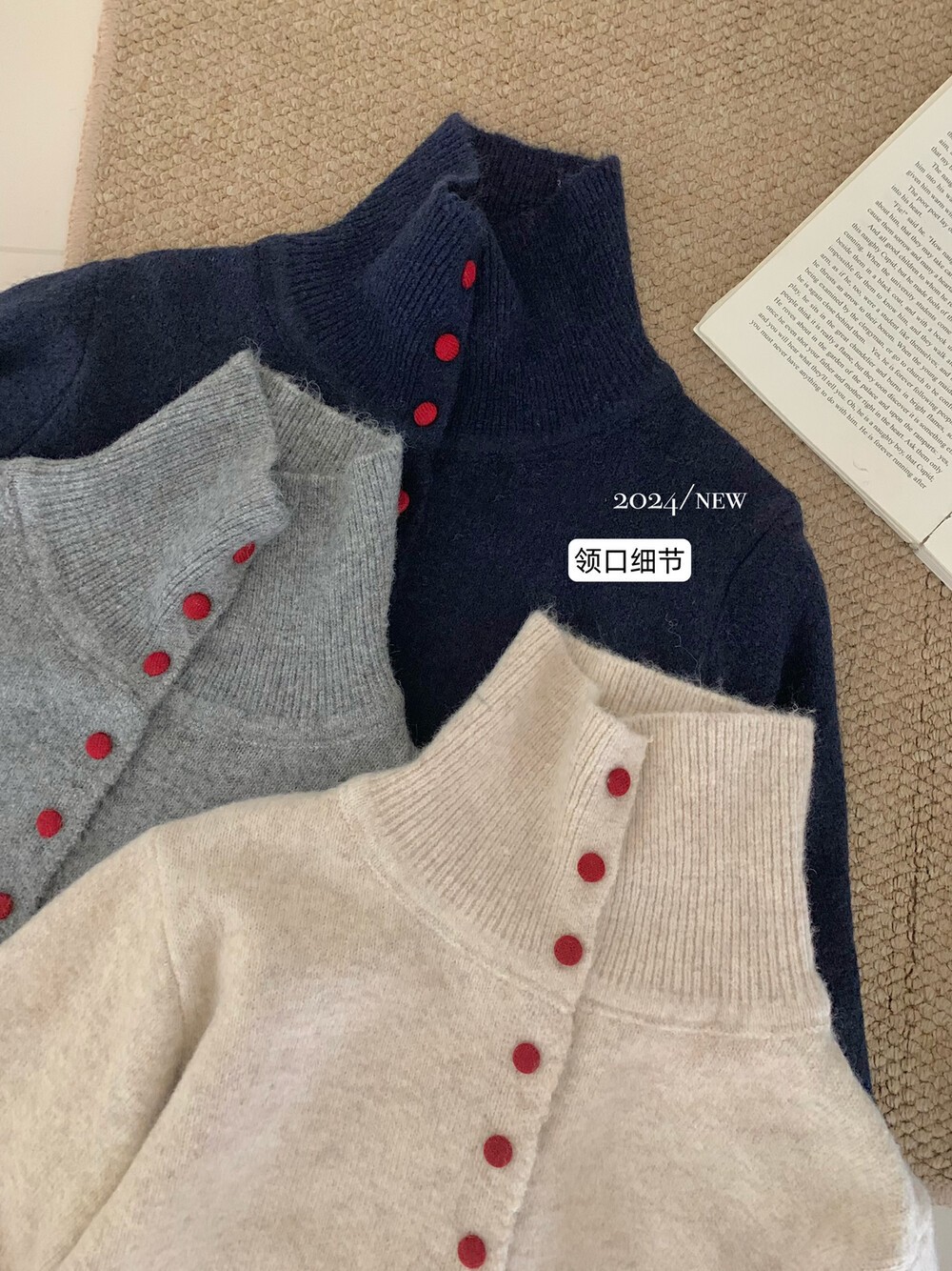 Casual Turtleneck Bag Buckle Sweater Cardigan Women'S Autumn And Winter New Lazy Wind Knitted Outer Women'S 13 Undefined