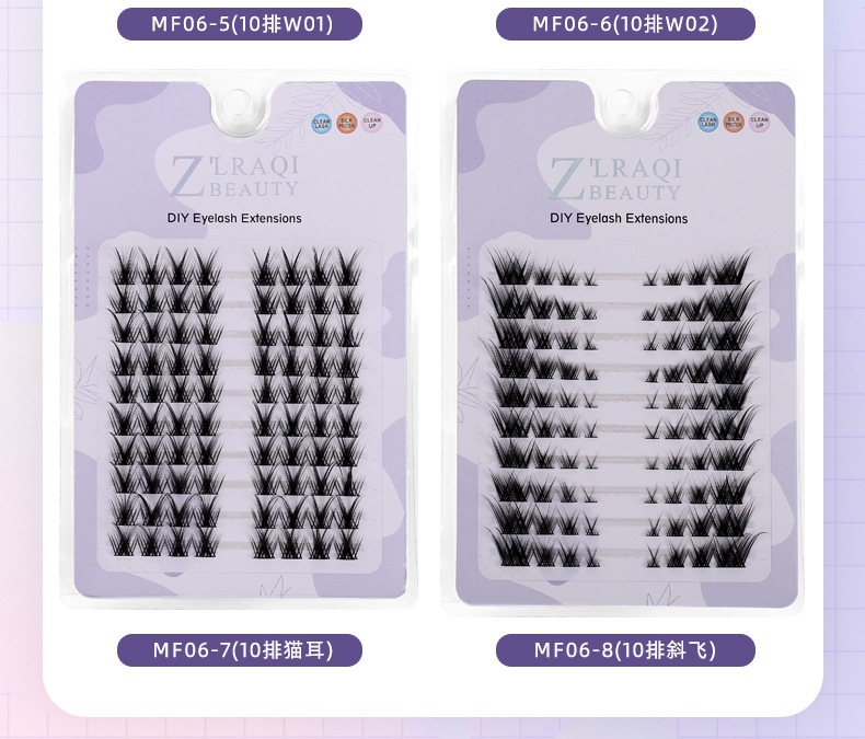 Foreign trade Fox series oblique flying simulation self-grafted single cluster false eyelashes, big eyes comfortable and natural segmented fishtail eyelashes Item Picture
