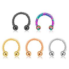 5-Color Stainless Steel Spiral Nose Ring Set &ndash; Piercing Jewelry, Ear Studs, Amazon Cartilage Pendants for Body Piercings