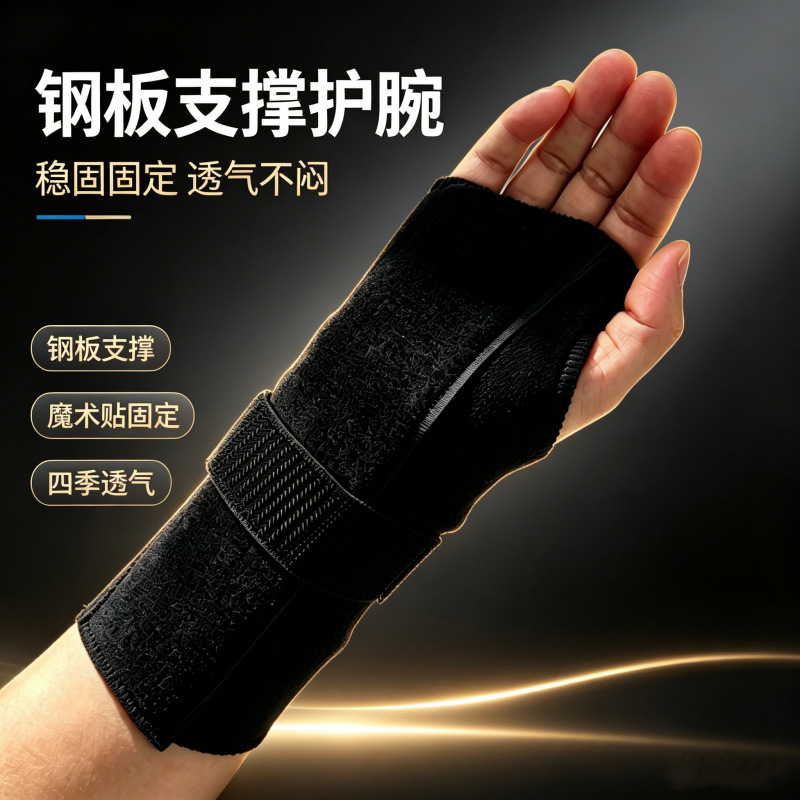 钢板支撑护腕透气加压专用术后固定支具家用运动训练康复护具跨境