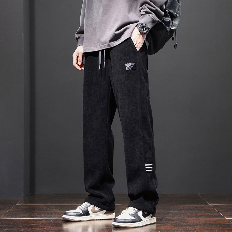 Pantalones deportivos de pana para hombre 2023 nuevo Otoño e Invierno otoño Boao terciopelo pantalones casuales de pierna ancha Pantalones deportivos para hombre