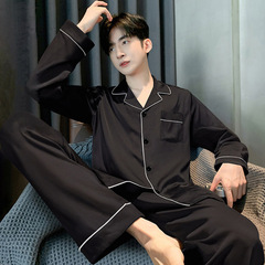 男士睡衣春秋透气纯棉2025新款高级感潮流薄款宽松舒适家居服套装