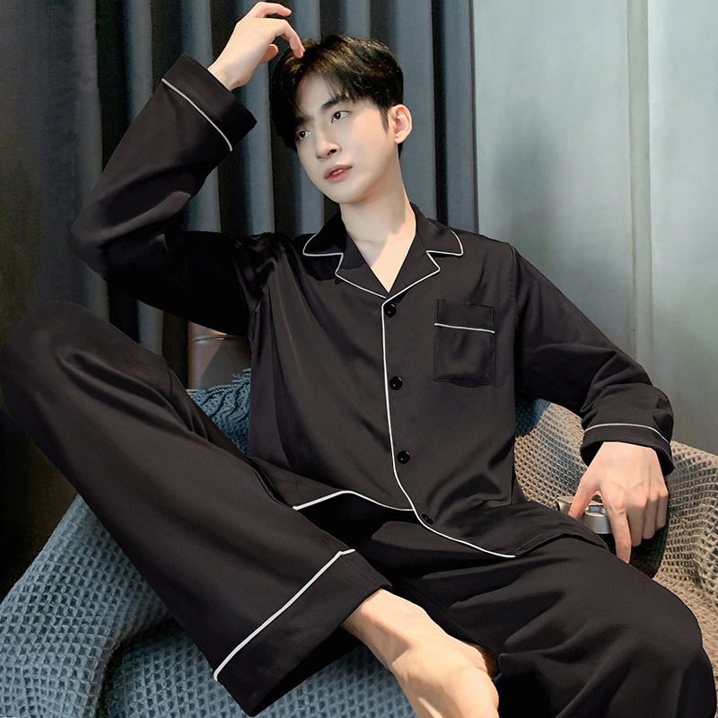 Men's Pajamas Spring & Fall Breathable Pure Cotton 2025 New High-End Trendy Thin Loose and Comfortable Home Wear Set