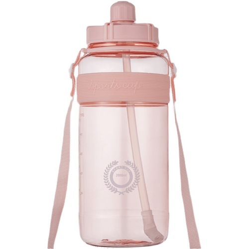 Summer Outdoor Sports Water Bottle for Women, Ins Style, Large Capacity Plastic Water Bottle with Straw for Children, Space Cup