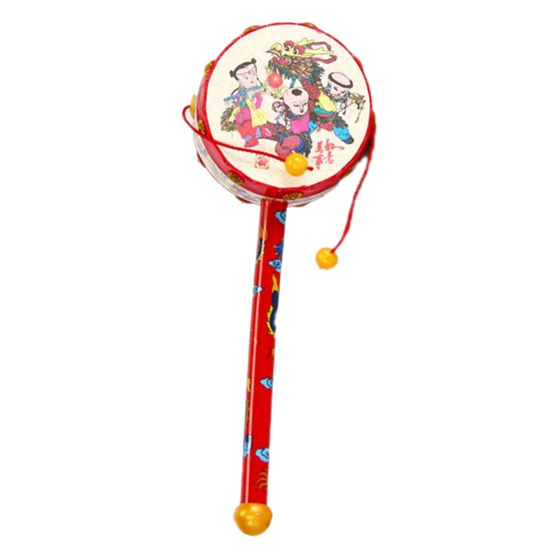 Taobao hot sale children's traditional auspicious flying dragon rattle infant early education plastic hand drum wave drum toy
