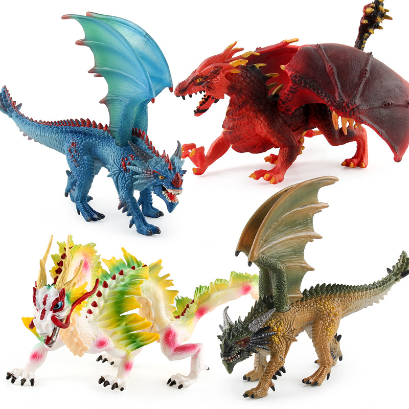 Simulación de exportación transfronteriza antiguo mito modelo de monstruo Dragón volador occidental lava Dragón Batalla Dragón bestia sólida adornos hechos a mano