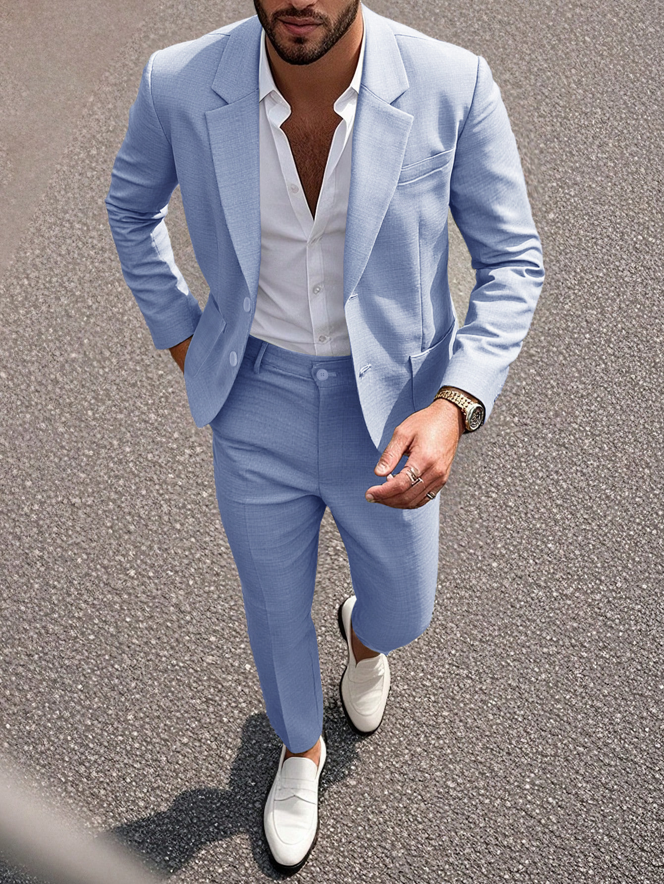 2026 trajes europeos y estadounidenses transfronterizos trajes de hombre trajes de color sólido pantalones de negocios cena de boda negocios 250603