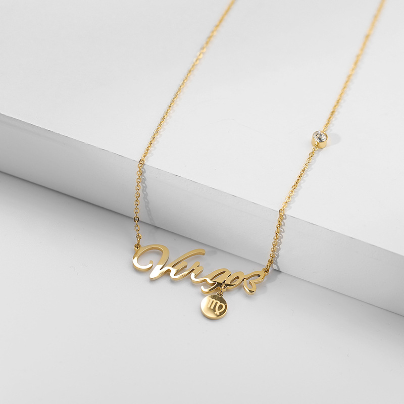 1 Piece Quantity Simple Style Constellation Titanium Steel Plating Gold Plated Necklace