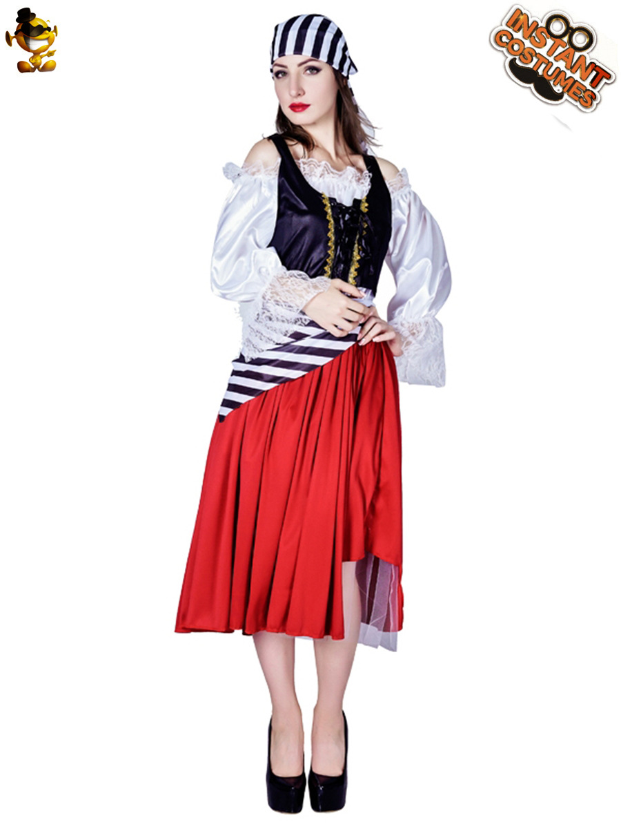 De Halloween de las mujeres adultas de Europa y América Nordic Pirata Nacional chica traje grande hembra pirata Cosplay traje del funcionamiento image 4