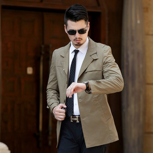 2025 Autumn and Winter Men's Soil Coat Coat Handsome Fashionable Slim-fit Mid-length Jacket