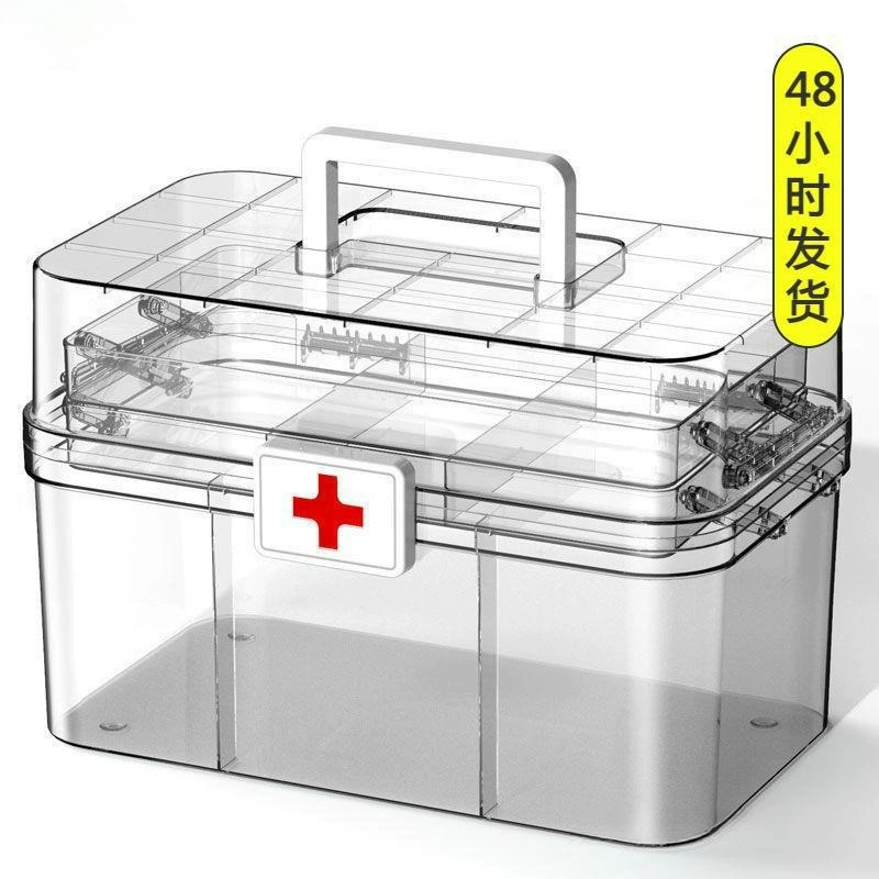 Аптечка многослойная аптечка бытовая большая вместимость полный набор для оказания неотложной медицинской помощи хранение лекарств прозрачная Китай
