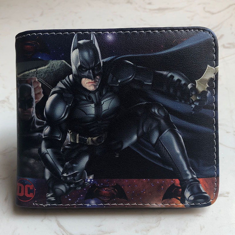 Superhéroe de dibujos animados anime periférico corto Niños estudiante masculino y femenino Cartera de dibujos animados cartera titular de la tarjeta