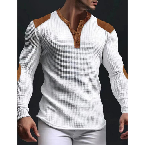 Bestselling 3D breathable men's casual sweatshirt autumn V-neck top with button