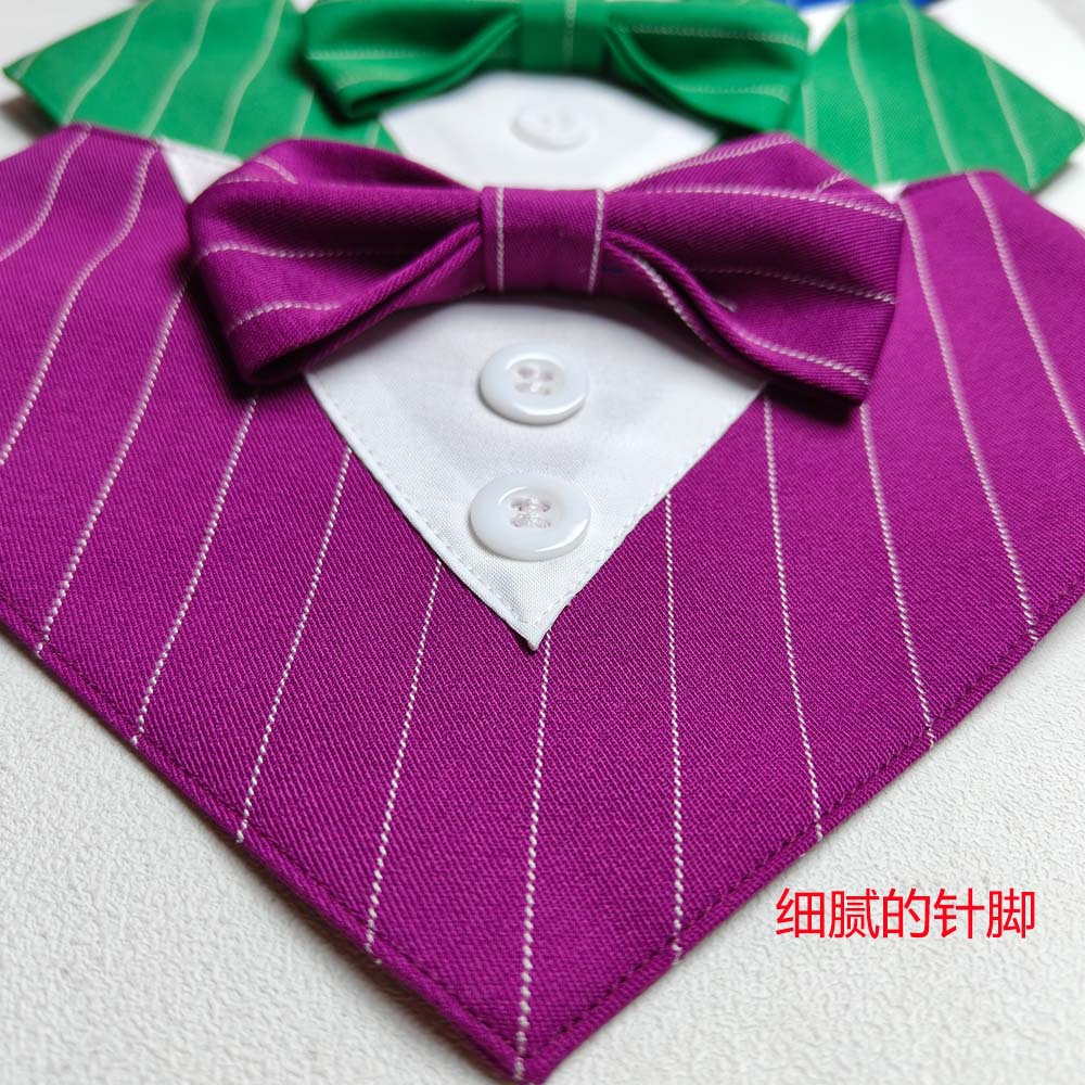 Tanpopo transfronterizo nuevo spot británico trajes de boda rayas mascotas toallas de saliva velcro toallas de triángulo