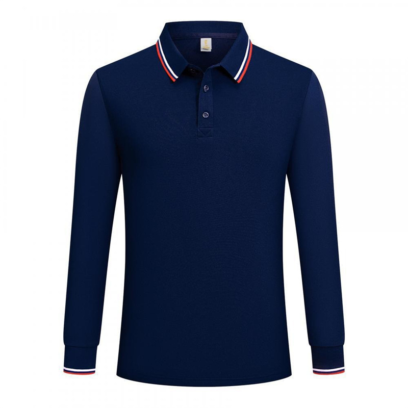 Primavera y otoño transfronterizos polo, ropa de trabajo de manga larga, logotipo impreso personalizado, camiseta de bordado, camiseta de comercio exterior, camiseta de publicidad para hombres y mujeres