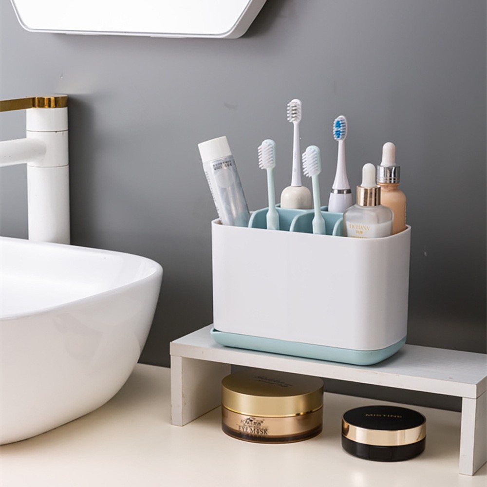 Bathroom Bathroom Countertop Storage Rack Desktop Storage Box for Combs, Toothbrushes, Toothpaste and Facial Cleansers