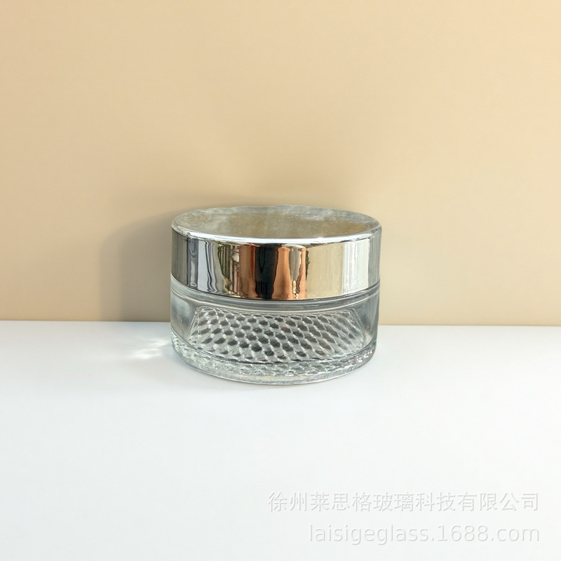スポット卸売透明メッシュボトムクリームボトルローションエッセンスボトル化粧品ガラスボトルセット包装|undefined