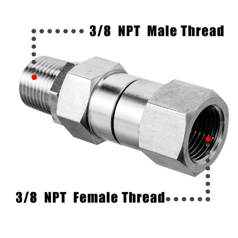 高圧水鉄砲テール 3/8 絡み防止 NPT ジョイントステンレス鋼 360 度回転洗車機ツイストジョイント|undefined