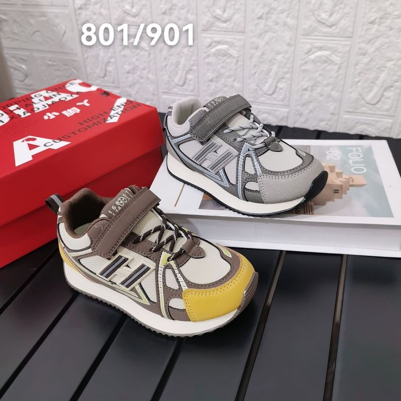 小脚丫童鞋2025春秋新款轻便百搭皮面运动鞋男童休闲跑步鞋子801|undefined
