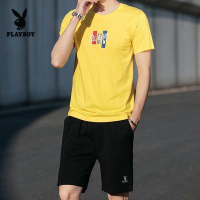 一套男士冰丝休闲运动套装2021夏季新款韩版潮流潮牌搭配帅气夏装|ms