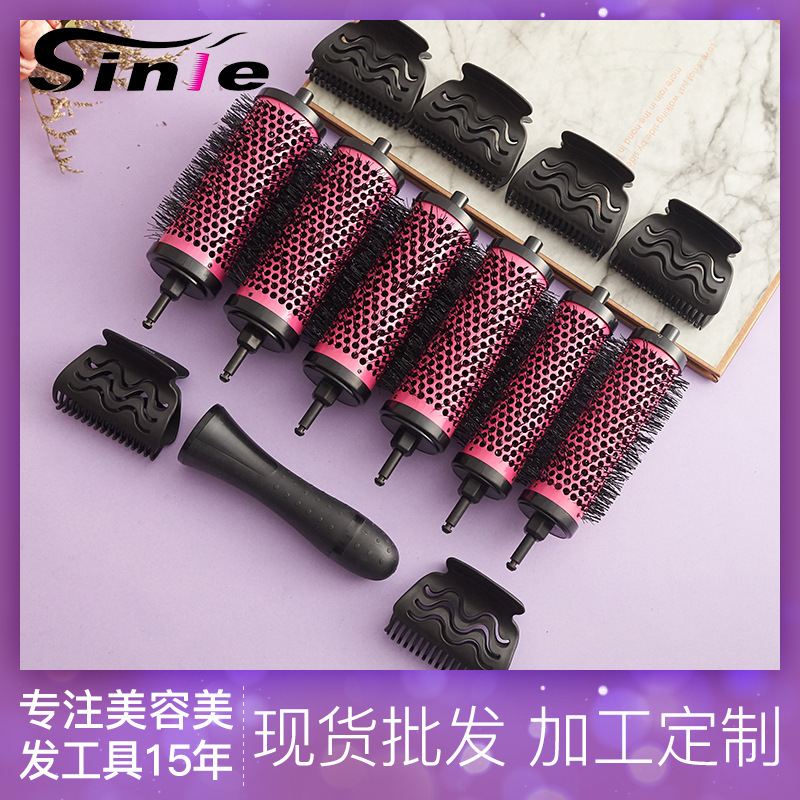 6-Piece aluminio cobre peine conjunto de las mujeres conjunto transfronterizo de aceite Cabeza modelado pelo rizador pelo peine cabeza de masaje peine