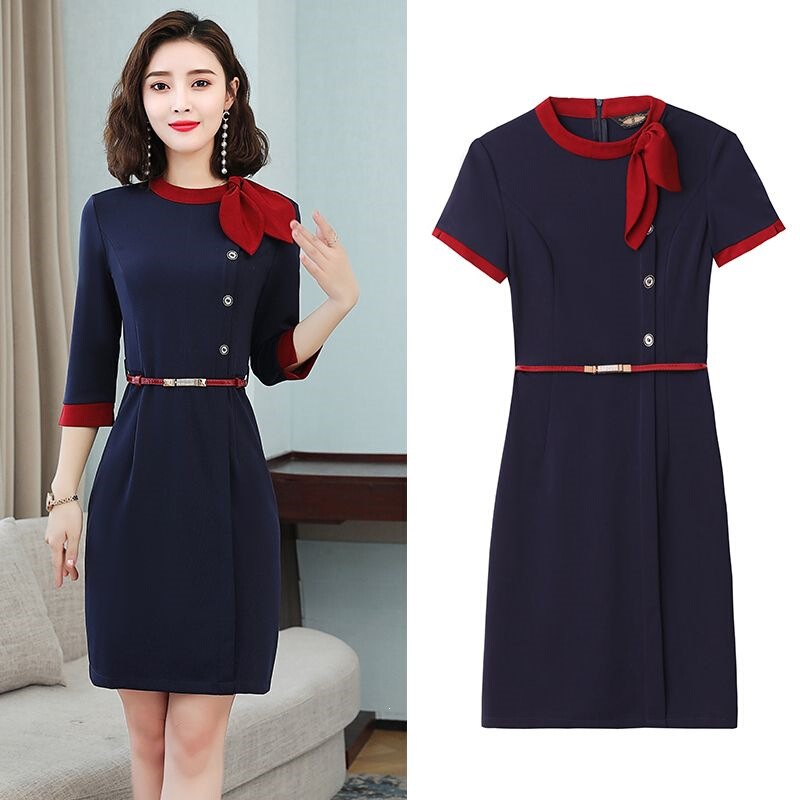 New Stylish Summer High-End Professional Dress for Front Desk Staff, Flight Attendants, and Beauty Salon Professionals New Stylish Summer High-End Professional Dress for Front Desk Staff, Flight Attendants, and Beauty Salon Professionals
