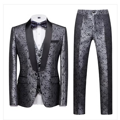 Cross-Border 2025 New Foreign Trade Men's Business Casual Suit Set, Men's Wedding Groom's Suit, Suit for Men