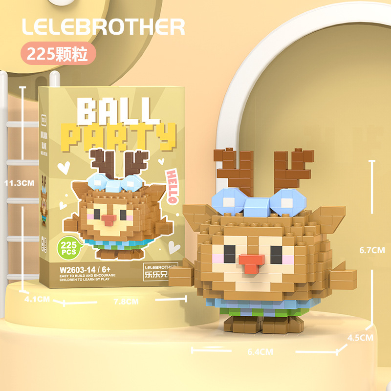 Compatible con muñeco de dibujos animados de huevo de animal de Lego, oso de fresa, bloques de construcción de Linna, juguetes educativos ensamblados para niños al por mayor