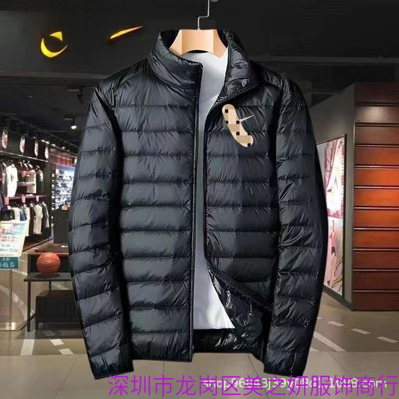 Lightweight down Jacket Men's Autumn Jacket Sports Casual Hooded Stand Collar Lightweight Portable Warm Outdoor Sports