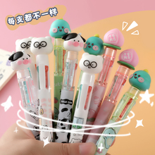 韩国可爱四色圆珠笔多色笔合一按动彩色笔卡通儿童手帐笔中性油笔