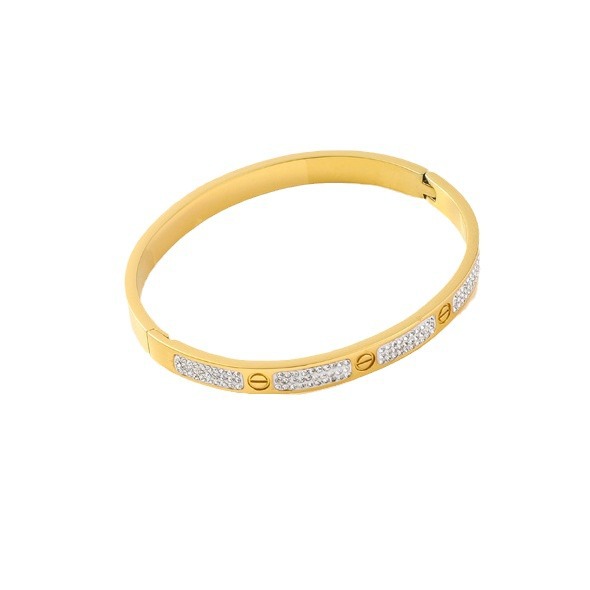 Venta caliente transfronteriza caqui estrellado de acero de titanio pulsera femenina Luz de lujo de moda de lujo popular no se desvanece pulsera femenina joyería
