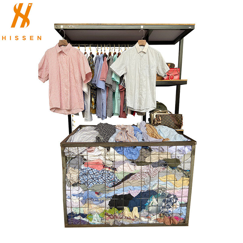 外贸货源男士短袖衬衫used Men's short sleeve shirts出口汤加