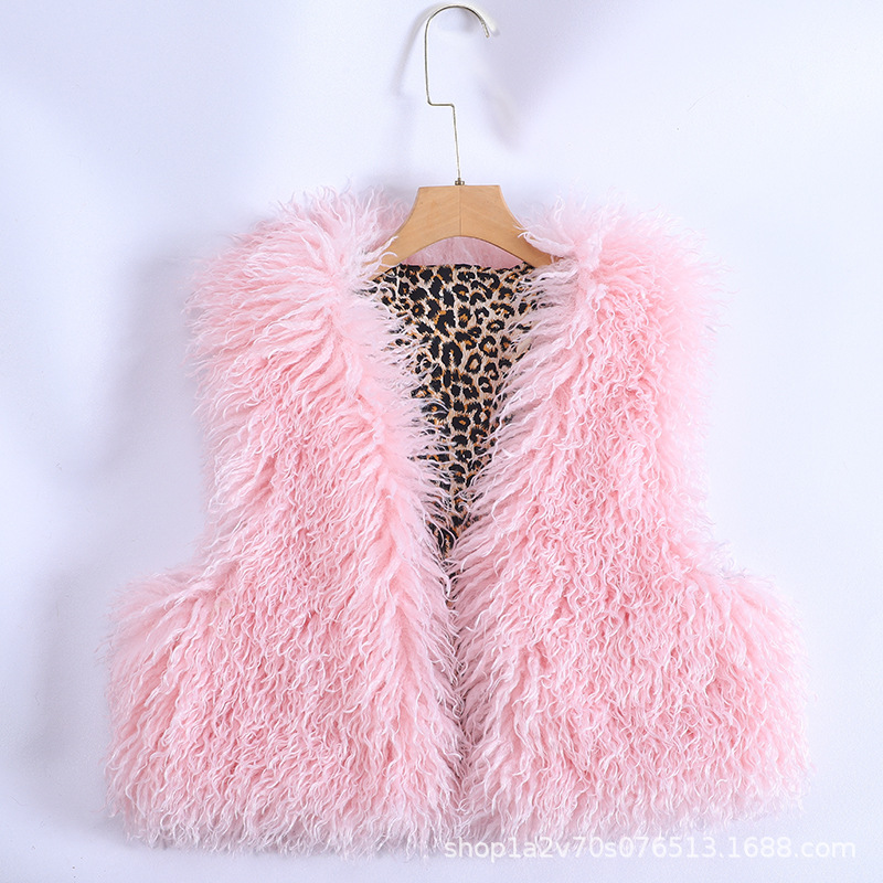 2025秋冬季新款滩羊毛马甲女外搭托卡皮草背心羊羔绒马夹外套年轻