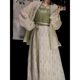 Han Yu Kui Han Clothing Female [Half Green] Aircraft Sleeve Song Style Summer Breathable Embroidered Sling Pleated Skirt Daily