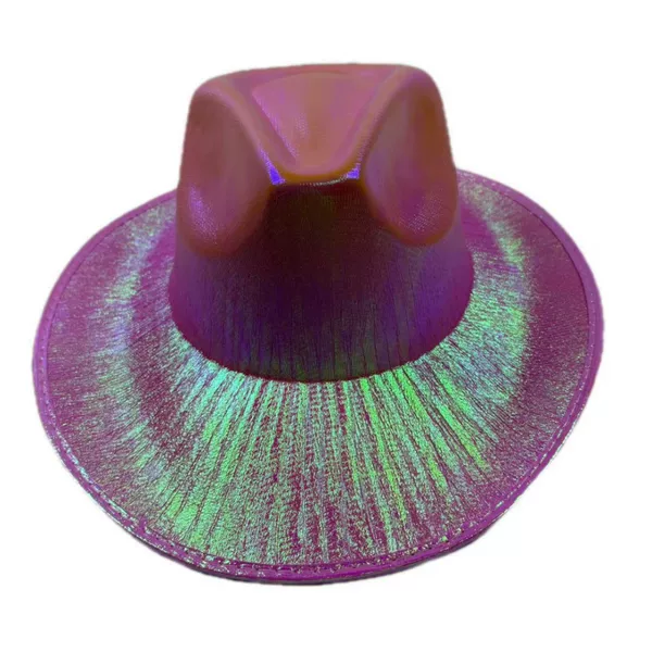 Halloween Party Magic Color Pink Pearlescent Knight Cowboy Hat Halloween Colorful Cowboy Hat Fluorescent Cowboy Hat