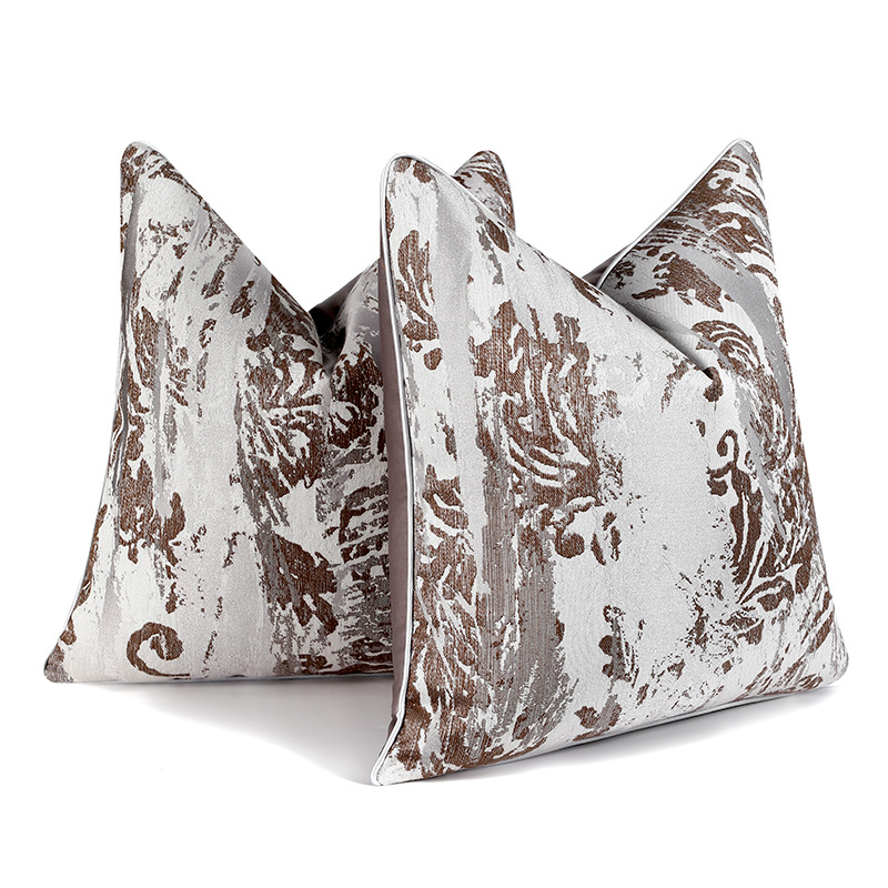 Xiai Retro Simple High-Precision Pillowcase Piping Abstract Jacquard Pillowcase Suitable for Sofa Decoration Backrest