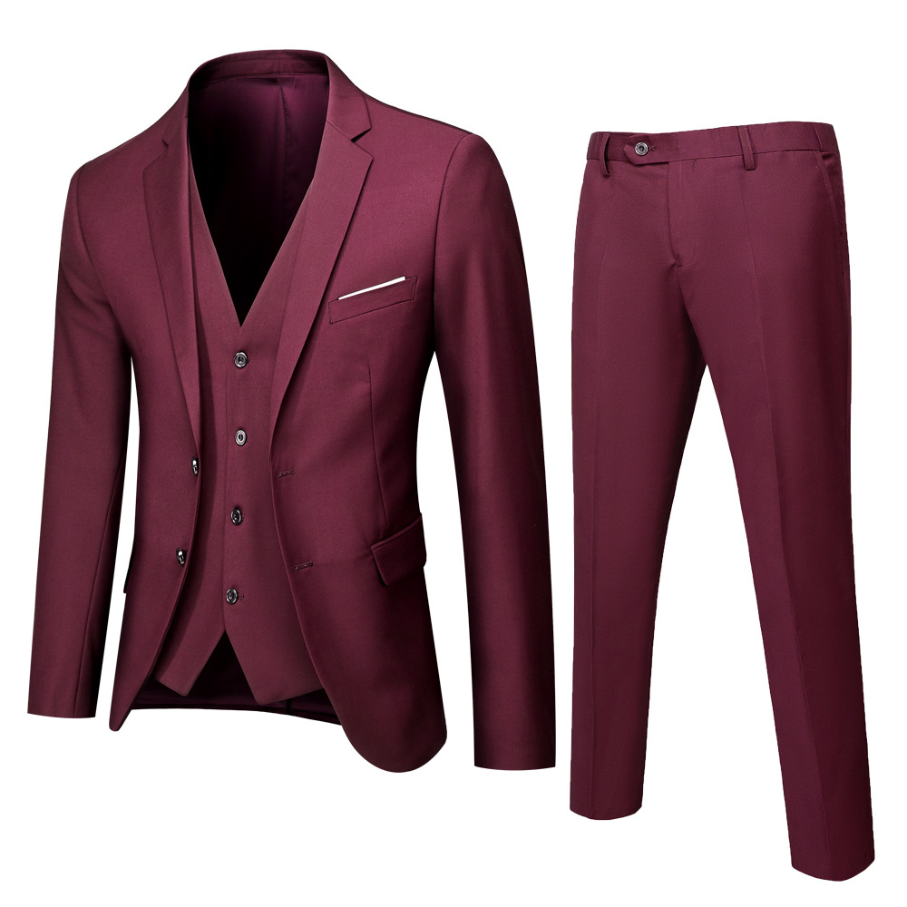 Traje traje de los hombres slim fit boda novio negocios casual estilo coreano slim fit traje doble botón traje