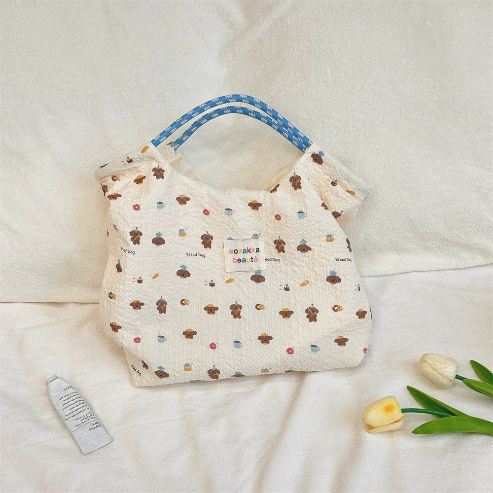 贝格箱包 Cartoon shoulder bag, one-shoulder bag, shopping bag, cloth bag to go out, South Korea