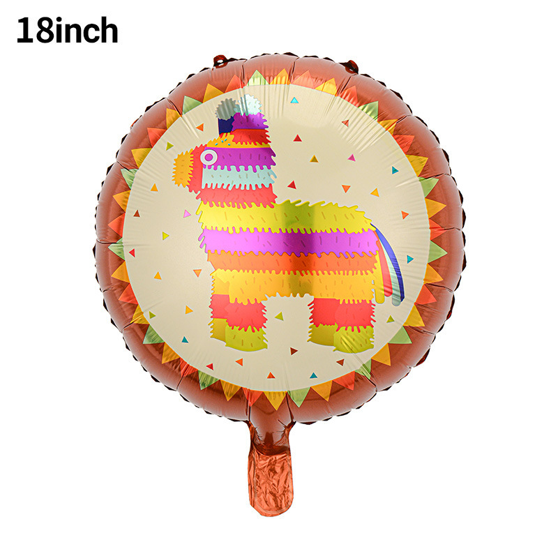 Globo de cactus transfronterizo Fiesta de carnaval Decoración Película de aluminio Burrito TACO Globo FIESTA Set